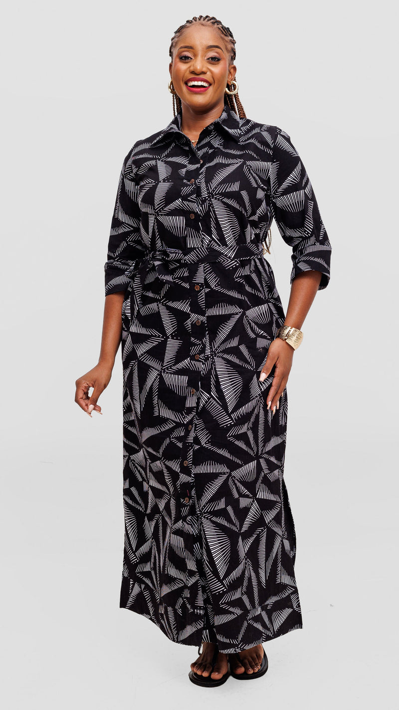 Safari by Vivo Zehra 3/4 Sleeve Kitenge Maxi Dress -  Ana Print
