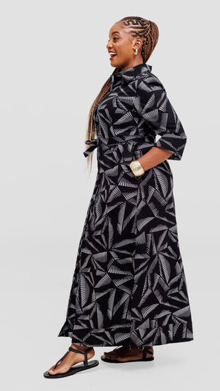 Safari by Vivo Zehra 3/4 Sleeve Kitenge Maxi Dress -  Ana Print