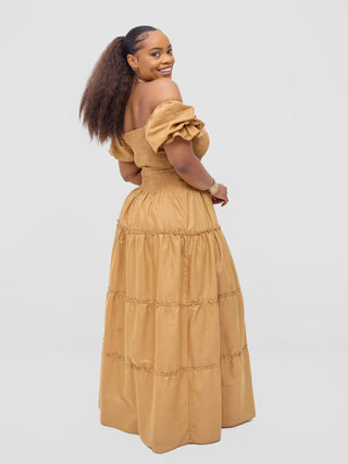 Safari Kikoy Shirred Top Maxi Dress -