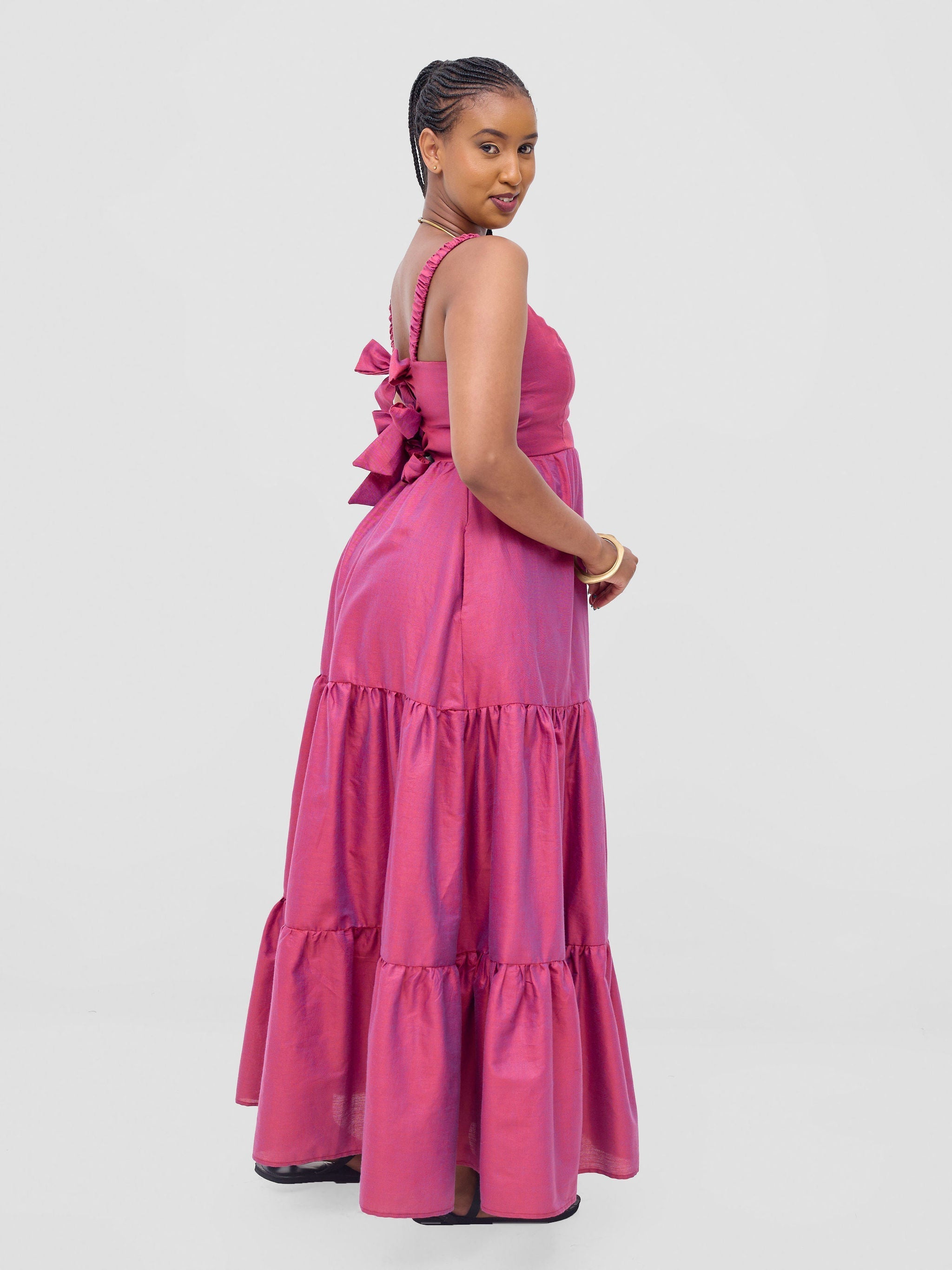 Safari Kikoy Tie Back Maxi Dress