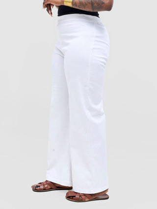 Safari Tiwa Wide Leg Pants - White