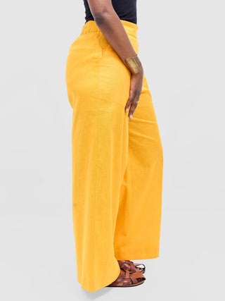 Safari Tiwa Wide Leg Pants - Mustard - Shopzetu