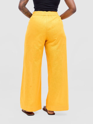 Safari Tiwa Wide Leg Pants - Mustard - Shopzetu