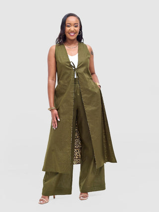 Safari Tiwa Wide Leg Pants - Hunters - Shopzetu