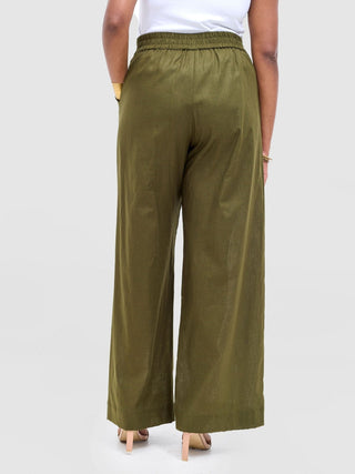 Safari Tiwa Wide Leg Pants - Hunters - Shopzetu