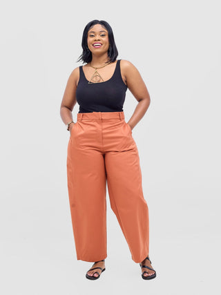 Safari Tiwa Barell Pants - Rust - Shopzetu
