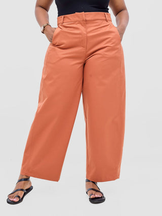 Safari Tiwa Barell Pants - Rust - Shopzetu