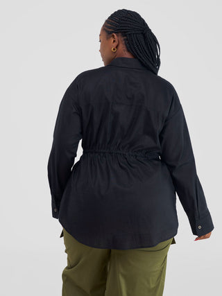 Safari by Vivo Savannah Drawstring Shacket - Black