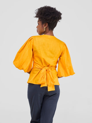 Safari Savannah Wrap Top - Mustard
