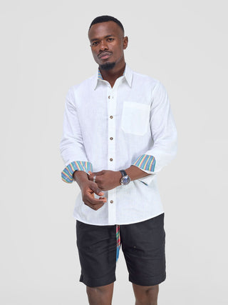 Safari Savannah Men's Long Sleeve Shirt - White