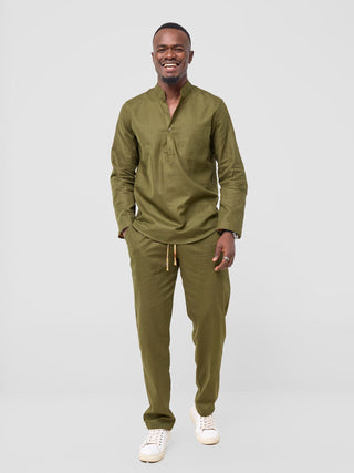 Safari Savannah Men's Half Placket  Shirt - Hunters