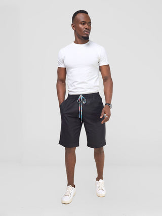 Safari by Vivo Savannah Men's Drawstring Shorts (Tall) - Black
