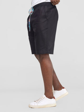 Safari by Vivo Savannah Men's Drawstring Shorts (Tall) - Black