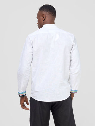 Safari by Vivo Savannah Men's Half Placket  Shirt - White