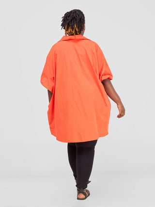 Safari Nimali High Low Tunic Top - Orange