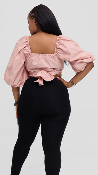 Safari by Vivo Two Way Wrap Top in Cotton - Dusty Pink