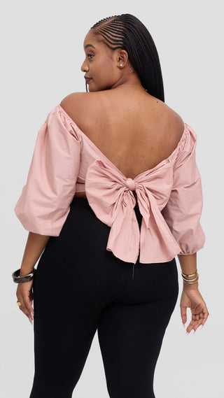 Safari by Vivo Two Way Wrap Top in Cotton - Dusty Pink