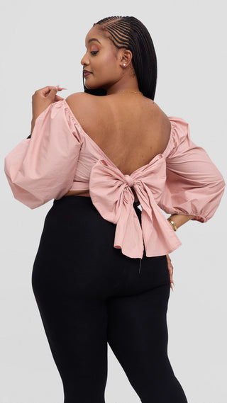 Safari by Vivo Two Way Wrap Top in Cotton - Dusty Pink