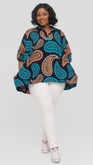 Safari by Vivo Tafari High Low Top in Kitenge - Kobe Print