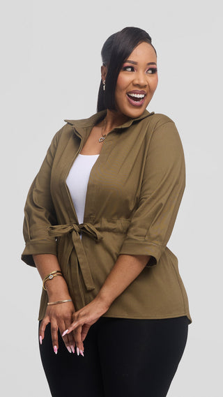 Safari by Vivo Peplum Jacket in Cotton - Hunters