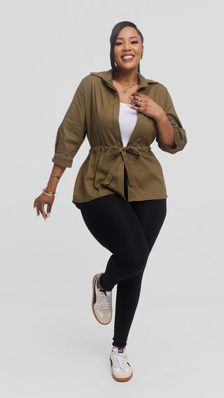Safari by Vivo Peplum Jacket in Cotton - Hunters