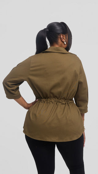 Safari by Vivo Peplum Jacket in Cotton - Hunters