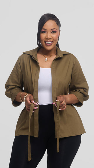 Safari by Vivo Peplum Jacket in Cotton - Hunters