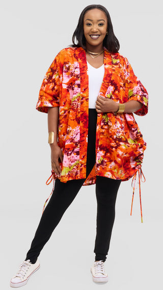 Safari by Vivo Zehra Short Kimono in Kitenge - Lami Print