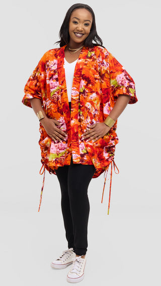 Safari by Vivo Zehra Short Kimono in Kitenge - Lami Print