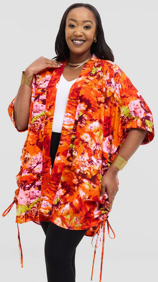 Safari by Vivo Zehra Short Kimono in Kitenge - Lami Print