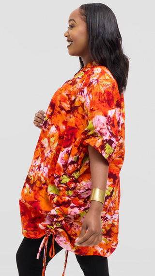 Safari by Vivo Zehra Short Kimono in Kitenge - Lami Print
