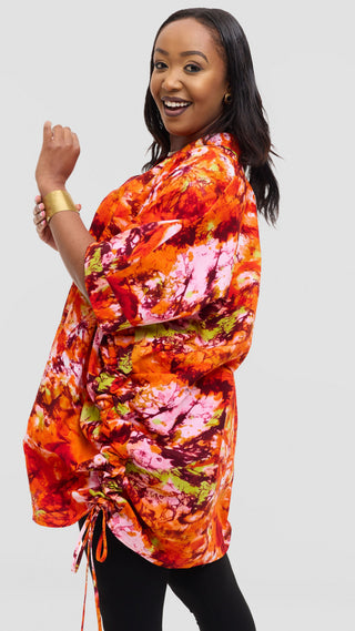 Safari by Vivo Zehra Short Kimono in Kitenge - Lami Print