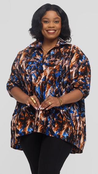 Safari by Vivo Tafari High Low Top in Kitenge - Thera Print
