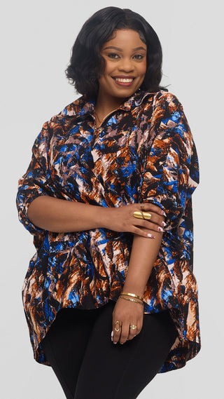 Safari by Vivo Tafari High Low Top in Kitenge - Thera Print