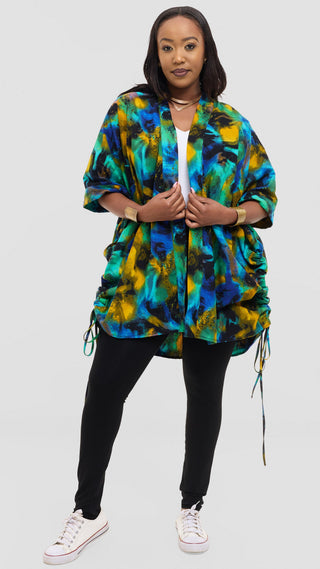 Safari by Vivo Zehra Short Kimono in Kitenge - Teti Print