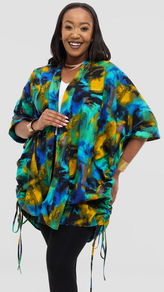 Safari by Vivo Zehra Short Kimono in Kitenge - Teti Print