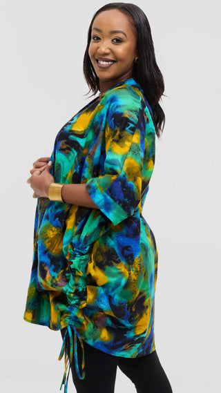 Safari by Vivo Zehra Short Kimono in Kitenge - Teti Print