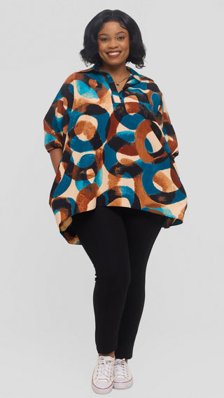 Safari by Vivo Tafari High Low Top in Kitenge - Tunda Print