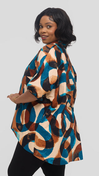Safari by Vivo Tafari High Low Top in Kitenge - Tunda Print