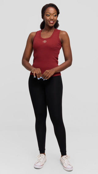Safari by Vivo Adinkra Top in Rib - Maroon