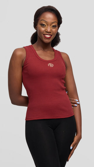 Safari by Vivo Adinkra Top in Rib - Maroon