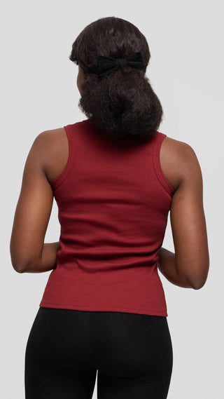 Safari by Vivo Adinkra Top in Rib - Maroon
