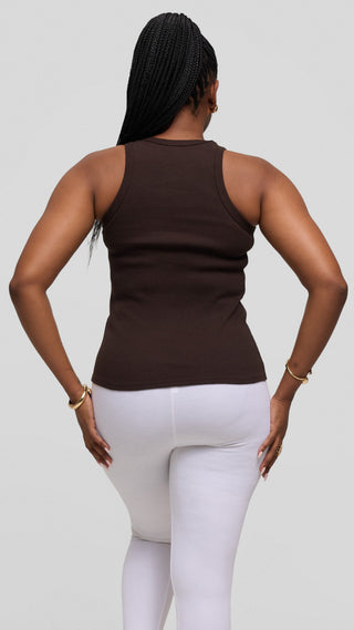 Safari by Vivo Adinkra Top in Rib - Chocolate