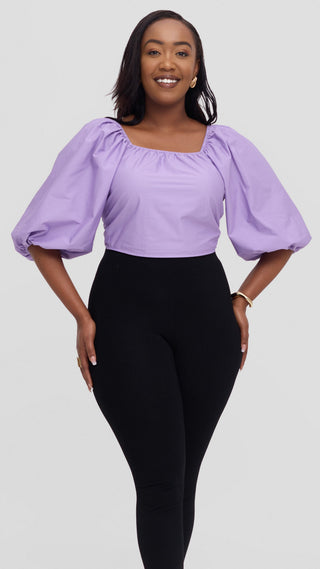 Safari by Vivo Two Way Wrap Top in Cotton - Lilac