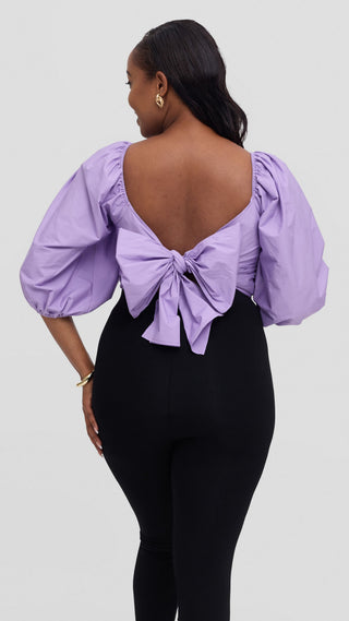 Safari by Vivo Two Way Wrap Top in Cotton - Lilac