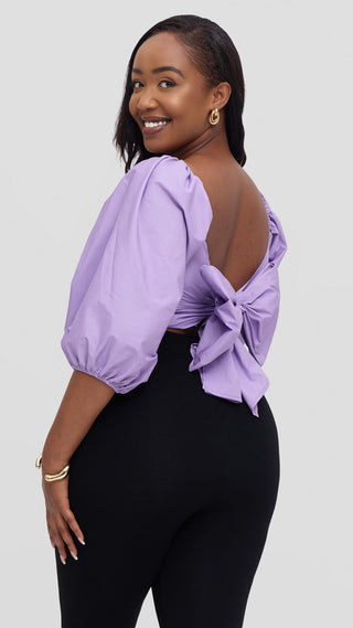 Safari by Vivo Two Way Wrap Top in Cotton - Lilac