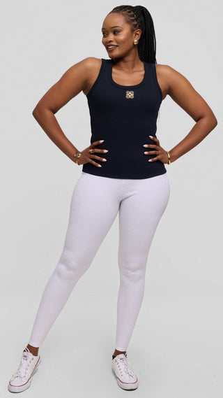Safari by Vivo Adinkra Top in Rib - Navy