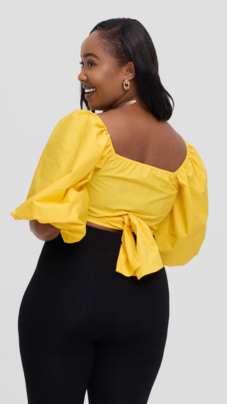 Safari by Vivo Two Way Wrap Top in Cotton - Yellow