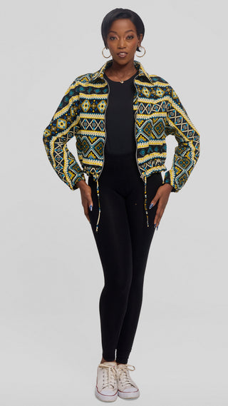 Safari by Vivo Zipped Jacket in Kitenge - Sanaa Print