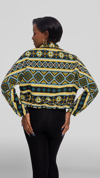 Safari by Vivo Zipped Jacket in Kitenge - Sanaa Print